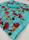 Lt Orchid Latest Fancy Designer Casual Wear Georgette With Floral Printed Sarees Collection